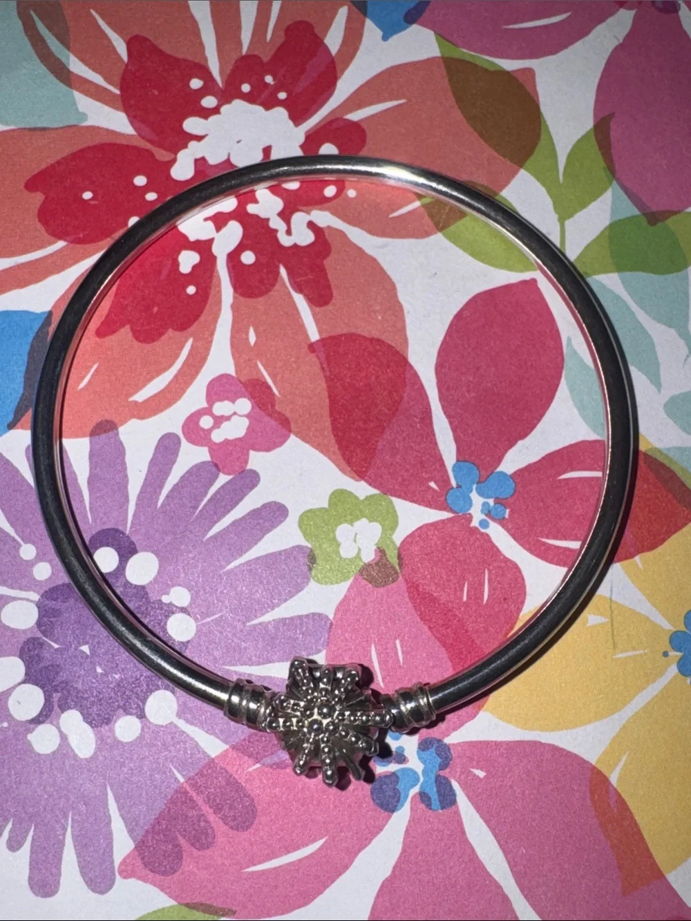 Pandora Bangle Bracelet  Snowflake Firework Starburst